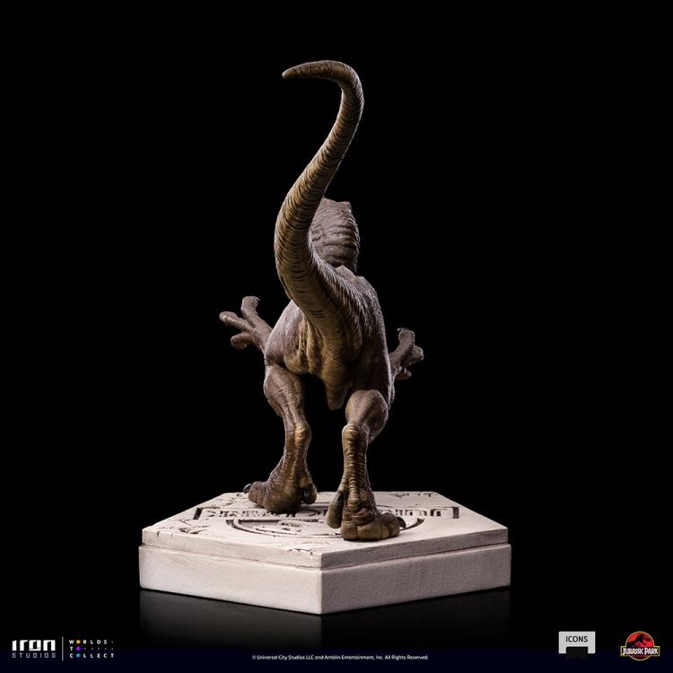 BUY JURASSIC PARK ICONS VELOCIRAPTOR A STATUE FIGURE IRON STUDIOS