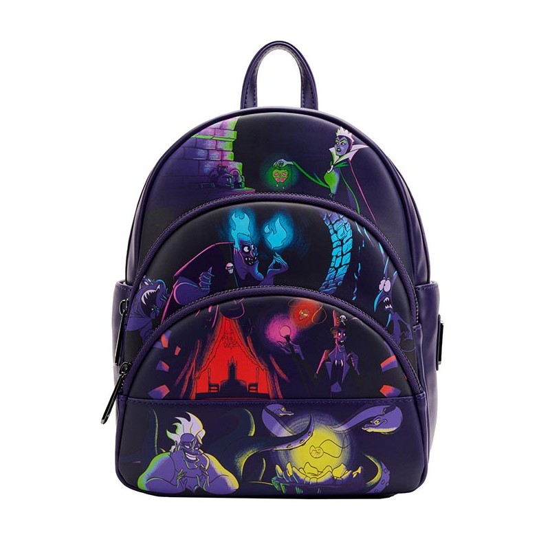 LOUNGEFLY DISNEY VILLAINS GLOW IN THE DARK MINI BACKPACK LOUNGEFLY DISNEY VILLAINS GLOW IN THE DARK MINI BACKPACK