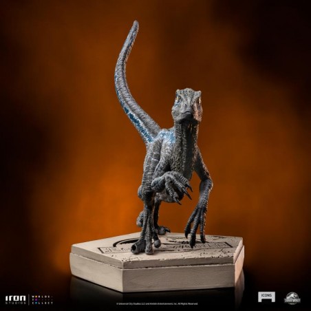 JURASSIC PARK ICONS VELOCIRAPTOR BLUE STATUA FIGURE