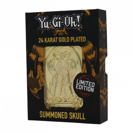 YU-GI-OH! LIMITED EDITION SUMMONED SKULL 24 KARAT GOLD PLATED CARTA IN METALLO PLACCATA ORO
