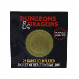 DUNGEONS AND DRAGONS 24 KARAT GOLD PLATED AMULET OF HEALTH MEDALLION REPLICA PLACCATA ORO FANATTIK