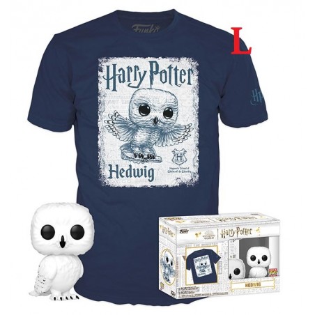 FUNKO POP! TEE HARRY POTTER - HEDWIG FIGURE AND TSHIRT L SIZE