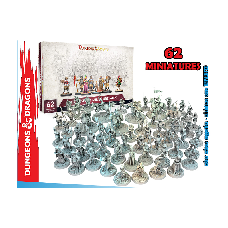 ARCHON STUDIO DUNGEONS AND LASERS TOWNSFOLK MINIATURE PACK FIGURES