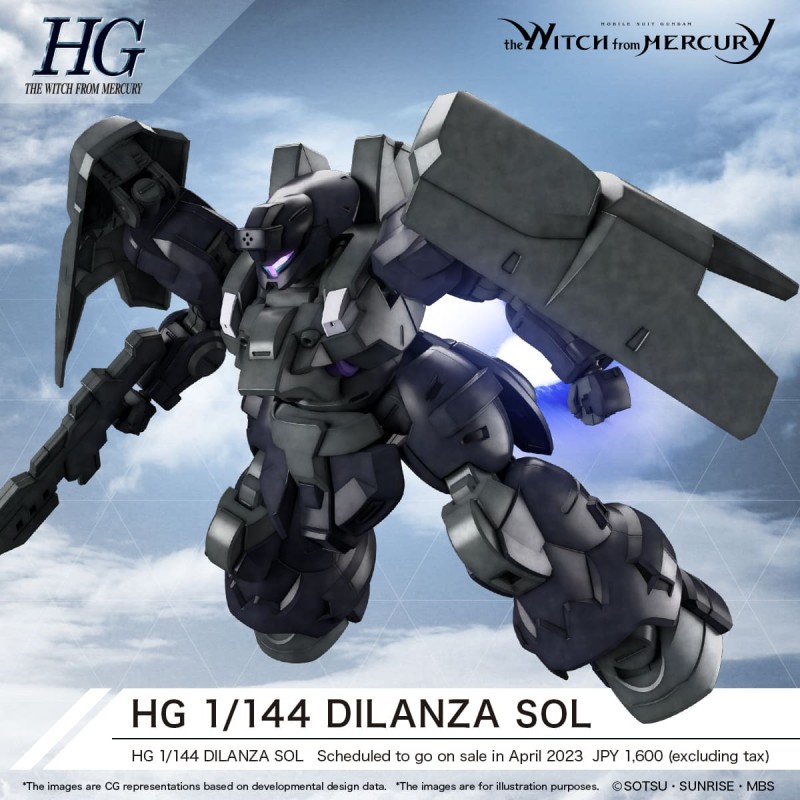 HIGH GRADE HG THE WITCH FROM MERCURY DILANZA SOL 1/144 MODEL KIT ACTION FIGURE BANDAI