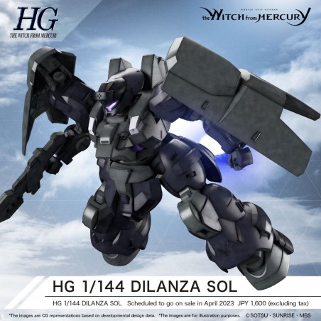 HIGH GRADE HG THE WITCH FROM MERCURY DILANZA SOL 1/144 MODEL KIT ACTION FIGURE
