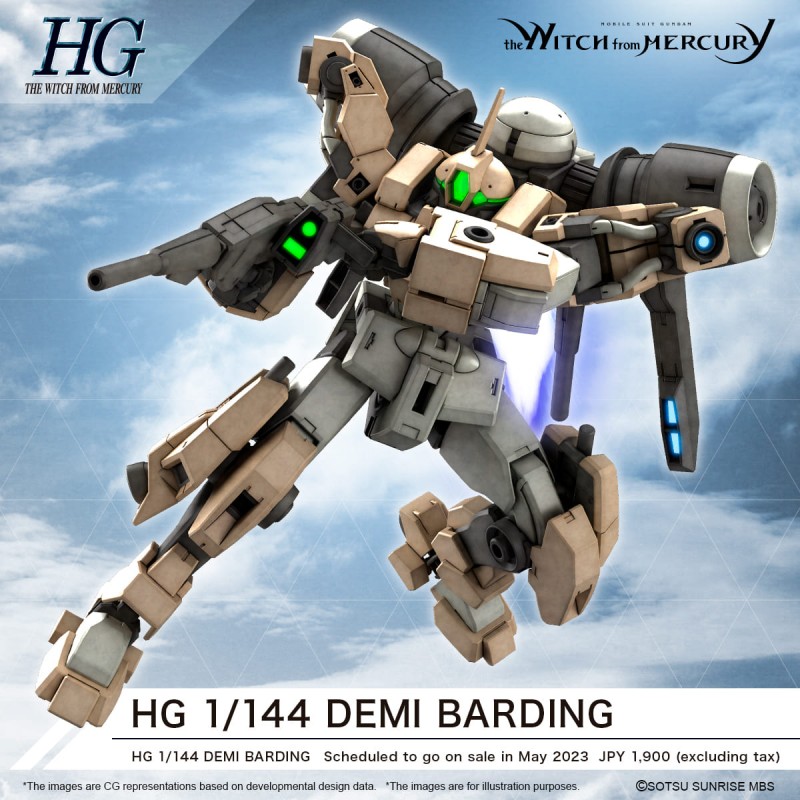 BANDAI HIGH GRADE HG THE WITCH FROM MERCURY DEMI BARDING 1/144 MODEL KIT ACTION FIGURE