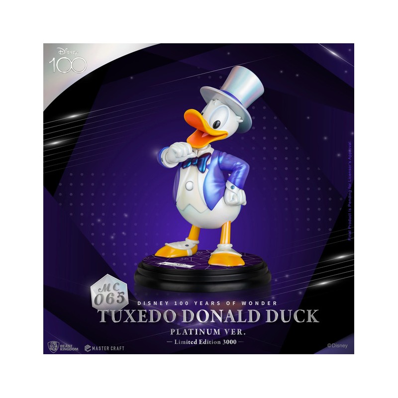 TUXEDO DONALD DUCK MASTER CRAFT PLATINUM VER. STATUA 40CM RESIN FIGURE BEAST KINGDOM