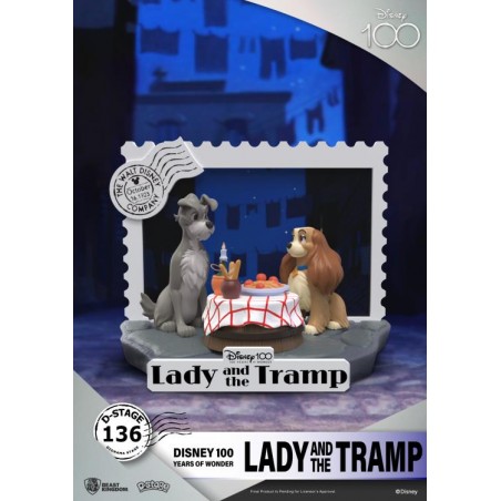 D-STAGE DISNEY 100 YEARS LADY AND THE TRAMP STATUA FIGURE DIORAMA