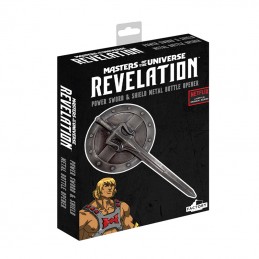 MASTERS OF THE UNIVERSE REVELATION POWER SWORD AND SHIELD METAL BOTTLE OPENER APRIBOTTIGLIE FACTORY ENTERTAINMENT