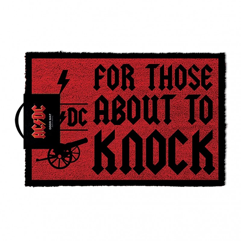 AC/DC FOR THOSE ABOUT TO KNOCK DOORMAT ZERBINO 40X60CM PYRAMID INTERNATIONAL