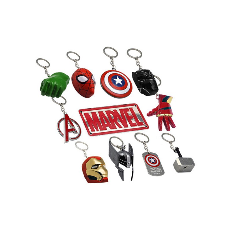 KIDS LICENSING MARVEL 3D KEYCHAIN KEYRING SET 10X