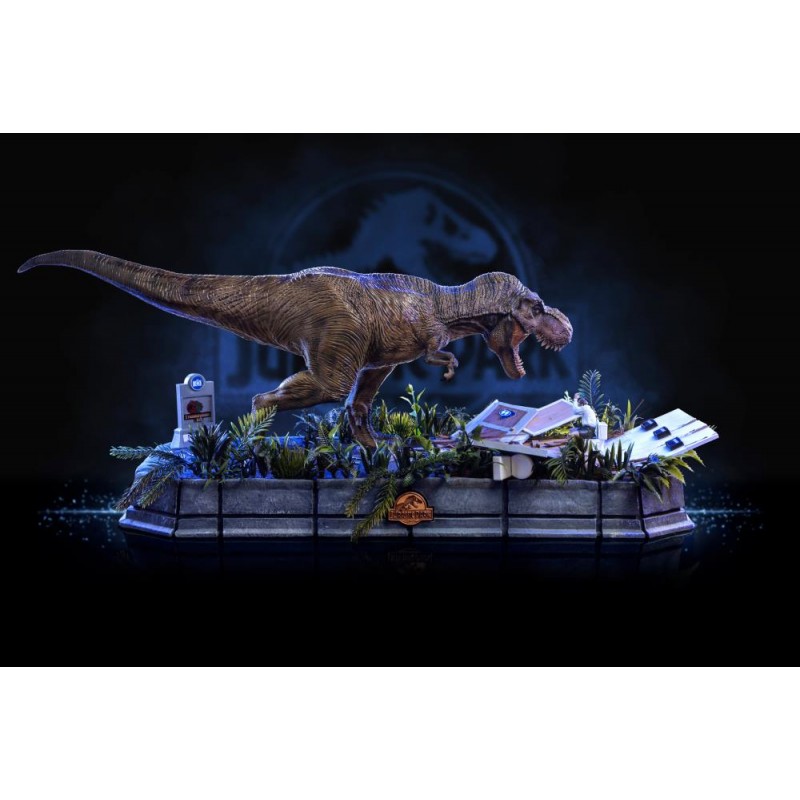 IRON STUDIOS JURASSIC PARK T.REX AND DONALD DEMI ART SCALE 1/20 STATUE FIGURE