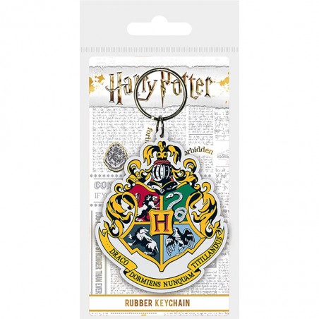 HARRY POTTER HOGWARTS CREST RUBBER KEYCHAIN PORTACHIAVI IN GOMMA