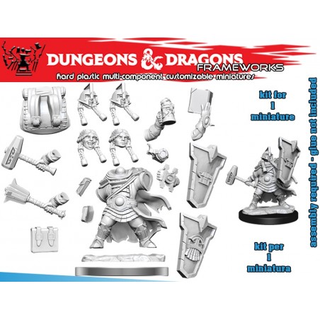 DUNGEONS AND DRAGONS FRAMEWORKS DWARF CLERIC FEMALE MODEL KIT MINIATURE FIGURE