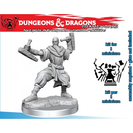 DUNGEONS AND DRAGONS FRAMEWORKS HUMAN MONK MALE MODEL KIT MINIATURE FIGURE
