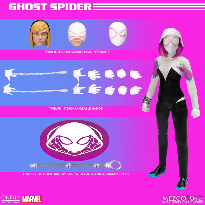 MEZCO TOYS SPIDER-MAN GHOST SPIDER ONE:12 COLLECTIVE ACTION FIGURE