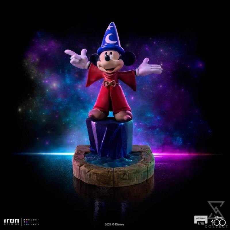 DISNEY FANTASIA MICKEY MOUSE THE SORCERER'S APPRENTICE ART SCALE 1/10 STATUA FIGURE IRON STUDIOS