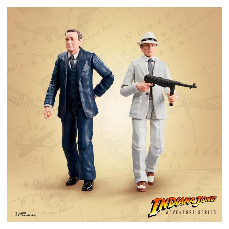 INDIANA JONES MARCUS BRODY AND RENE BELLOQ ACTION FIGURE HASBRO