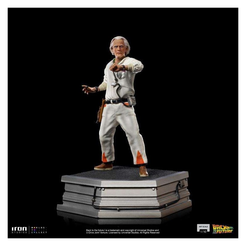 RITORNO AL FUTURO DOC EMMETT BROWN ART SCALE 1/10 STATUA FIGURE IRON STUDIOS