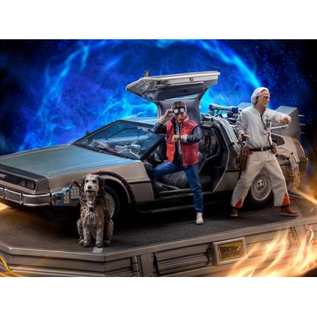 BACK TO THE FUTURE DELOREAN DELUXE FULL SET ART SCALE 1/10 STATUE FIGURE