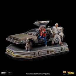 IRON STUDIOS BACK TO THE FUTURE DELOREAN DELUXE FULL SET ART SCALE 1/10 STATUE FIGURE