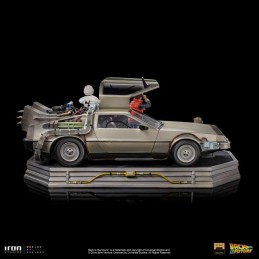 IRON STUDIOS BACK TO THE FUTURE DELOREAN DELUXE FULL SET ART SCALE 1/10 STATUE FIGURE