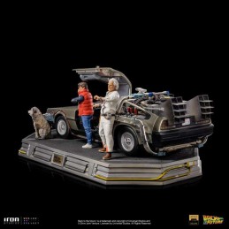 IRON STUDIOS BACK TO THE FUTURE DELOREAN DELUXE FULL SET ART SCALE 1/10 STATUE FIGURE