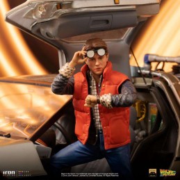 IRON STUDIOS BACK TO THE FUTURE DELOREAN DELUXE FULL SET ART SCALE 1/10 STATUE FIGURE