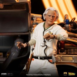 IRON STUDIOS BACK TO THE FUTURE DELOREAN DELUXE FULL SET ART SCALE 1/10 STATUE FIGURE