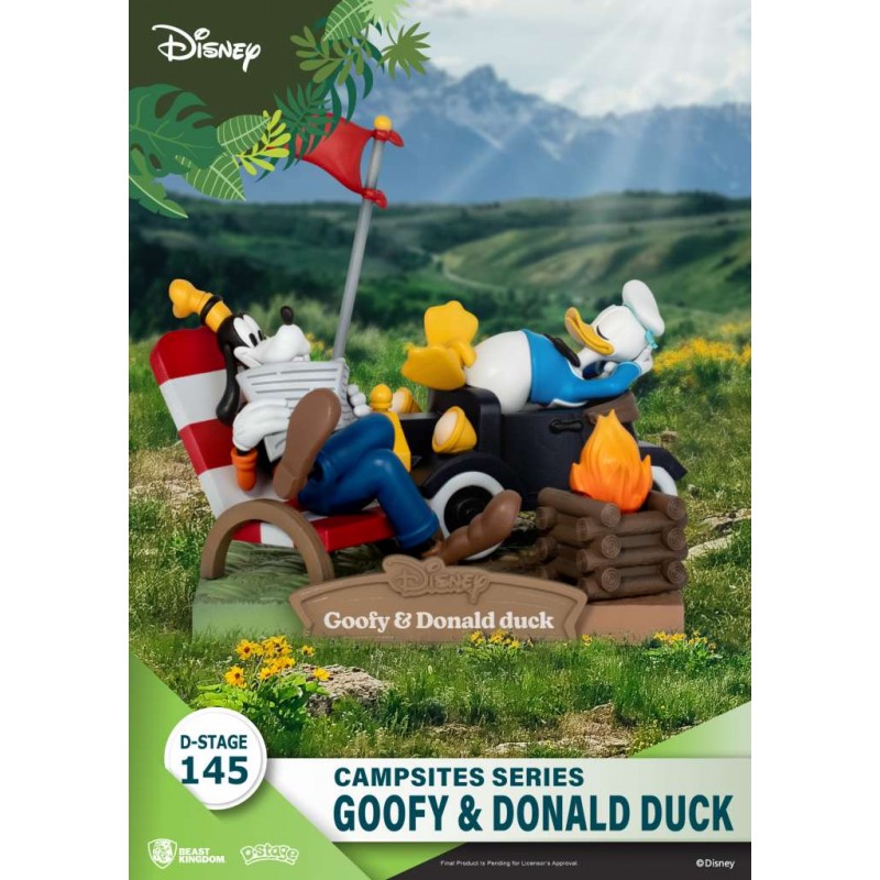 BEAST KINGDOM D-STAGE CAMPSITES SERIES GOOFY AND DONALD DUCK STATUE FIGURE DIORAMA