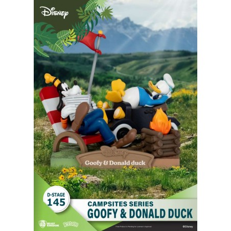 D-STAGE CAMPSITES SERIES GOOFY AND DONALD DUCK STATUE FIGURE DIORAMA