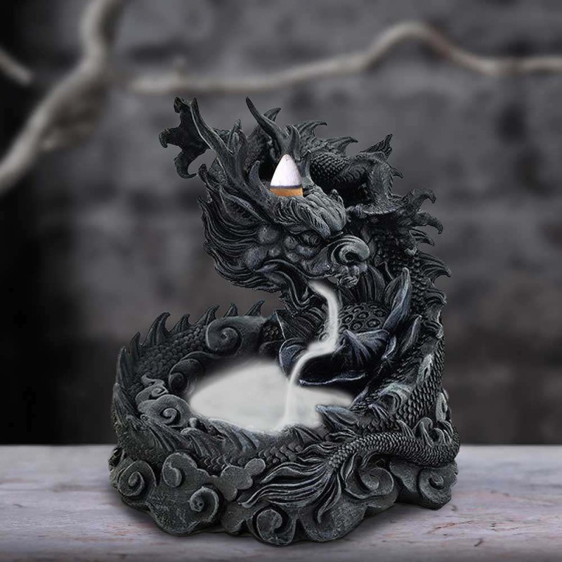 ASIAN DRAGON BACKFLOW BRUCIAINCENSO INCENSE BURNER NEMESIS NOW