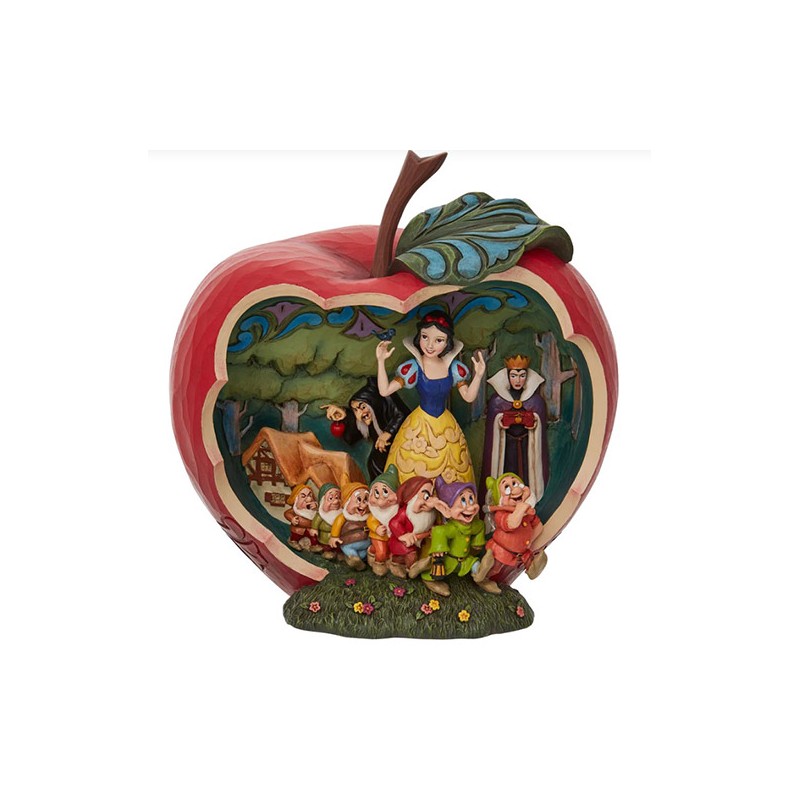 BIANCANEVE E I SETTE NANI NELLA MELA DIORAMA STATUA FIGURE ENESCO BIANCANEVE E I SETTE NANI NELLA MELA DIORAMA STATUA FIGURE ENESCO