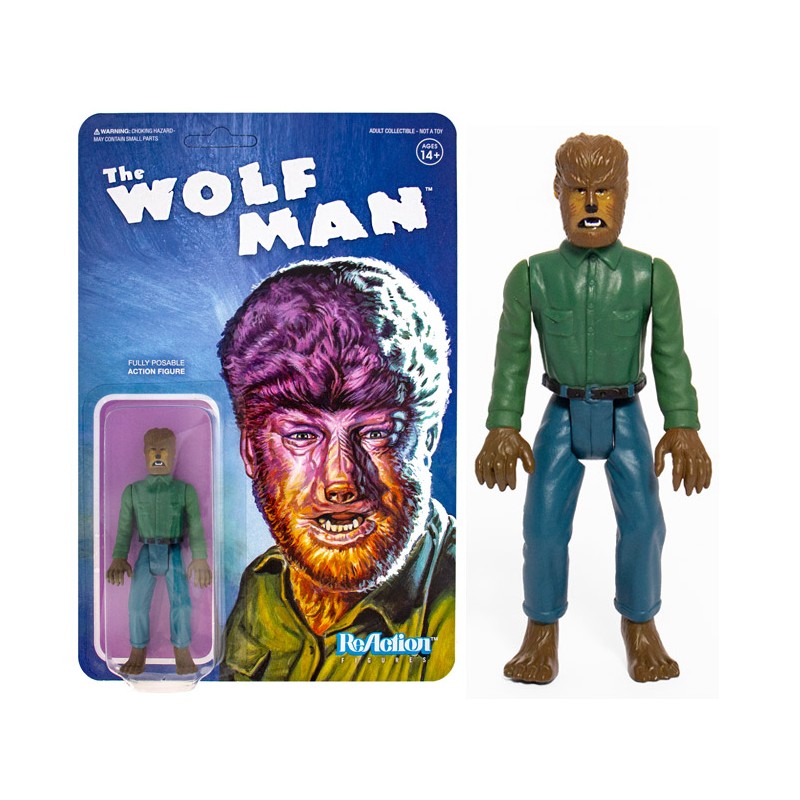 SUPER7 UNIVERSAL MONSTERS THE WOLF MAN REACTION ACTION FIGURE