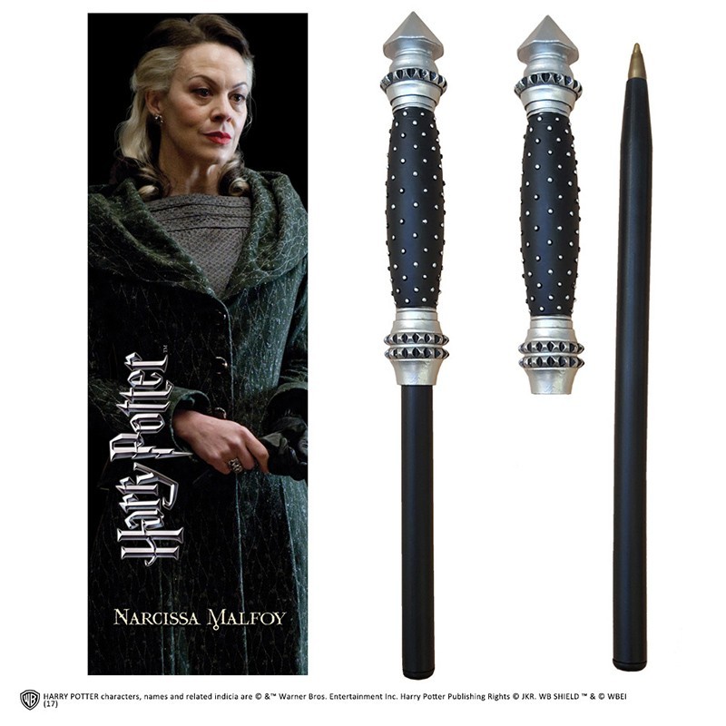 HARRY POTTER - NARCISSA MALFOY WAND PEN AND BOOKMARK PENNA E SEGNALIBRO NOBLE COLLECTIONS