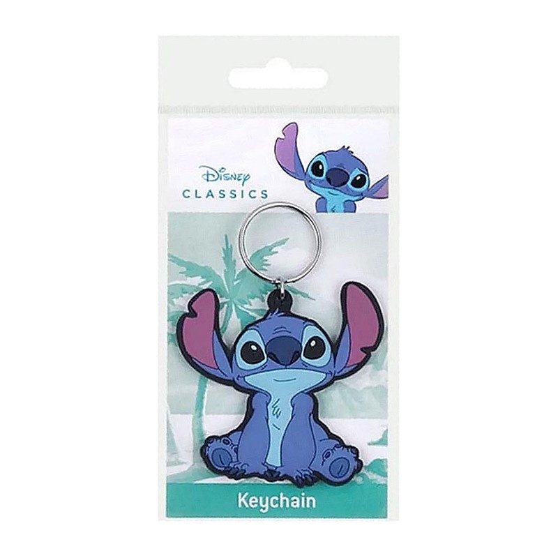 PYRAMID INTERNATIONAL LILO AND STITCH SITTING STITCH RUBBER KEYCHAIN