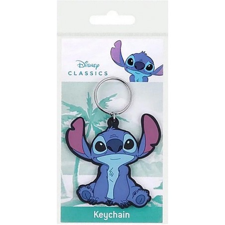 LILO AND STITCH SITTING STITCH RUBBER KEYCHAIN