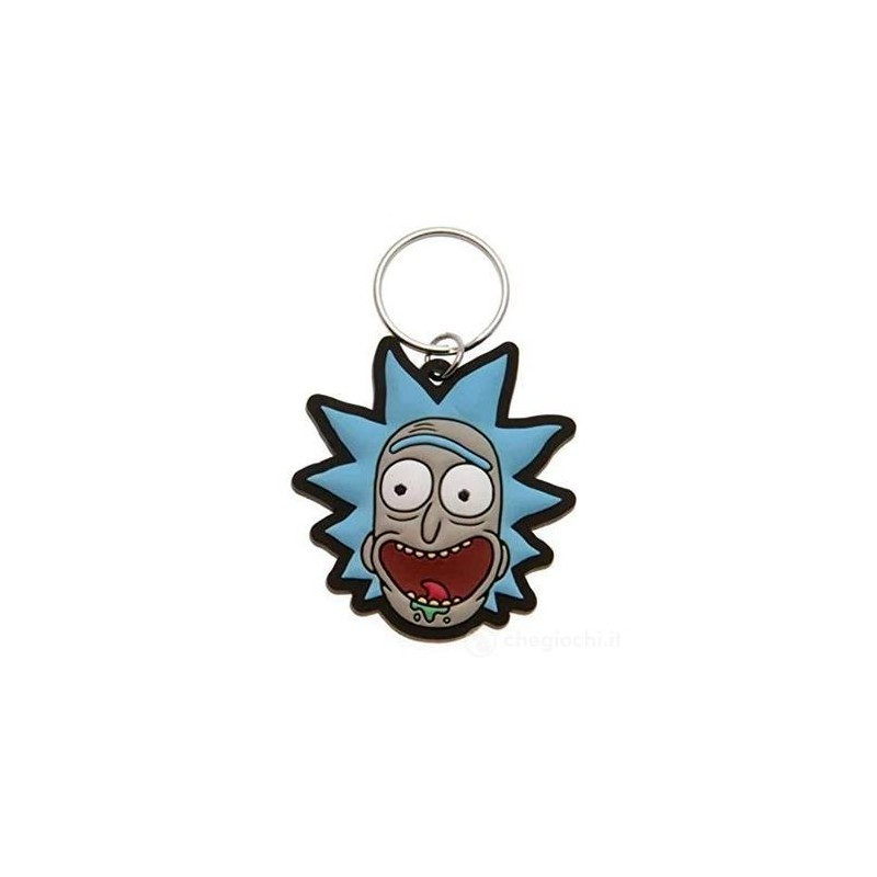RICK AND MORTY FACE RICK RUBBER KEYCHAIN PORTACHIAVI IN GOMMA PYRAMID INTERNATIONAL