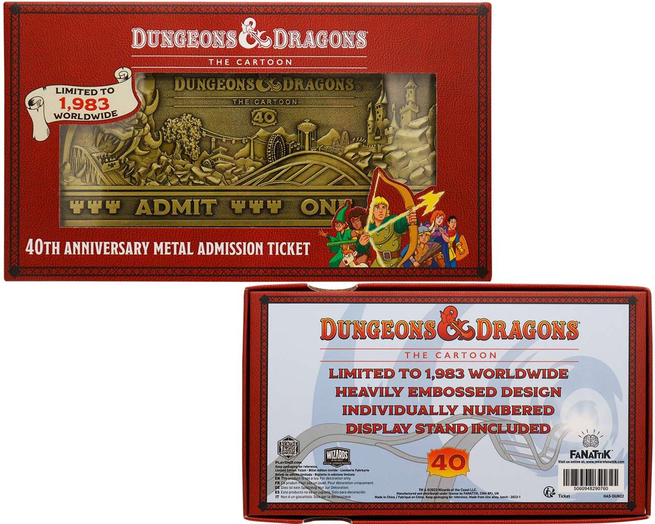 Dungeons & Dragons : The Cartoon - Réplique 40th Anniversary Rollercoaster  Ticket Limited Editi - Figurines - LDLC