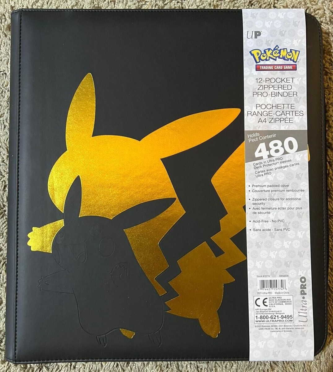 ULTRA PRO POKEMON PIKACHU ALBUM 12 TASCHE PRO ELITE IN PELLE ULTRA PRO