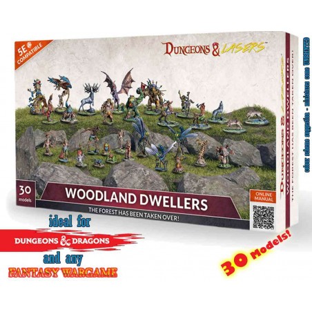 DUNGEONS AND LASERS WOODLAND DWELLERS MINIATURE PACK FIGURES