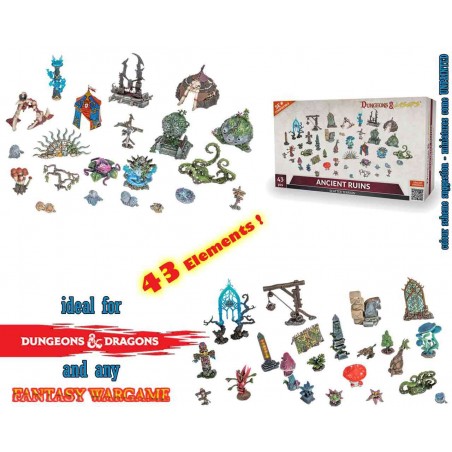 DUNGEONS AND LASERS ANCIENT RUINS SCATTER TERRAIN AMBIENTAZIONE MINIATURES GAME
