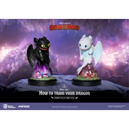 HOW TO TRAIN YOUR DRAGON MINI EGG ATTACK NIGHT AND LIGHT FURY FIGURES BEAST KINGDOM