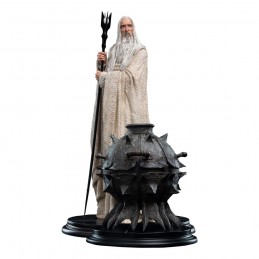 LORD OF THE RINGS SARUMAN AND THE FIRE OF ORTHANC 33CM STATUA FIGURE WETA
