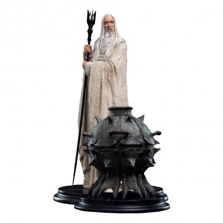 LORD OF THE RINGS SARUMAN AND THE FIRE OF ORTHANC 33CM STATUA FIGURE