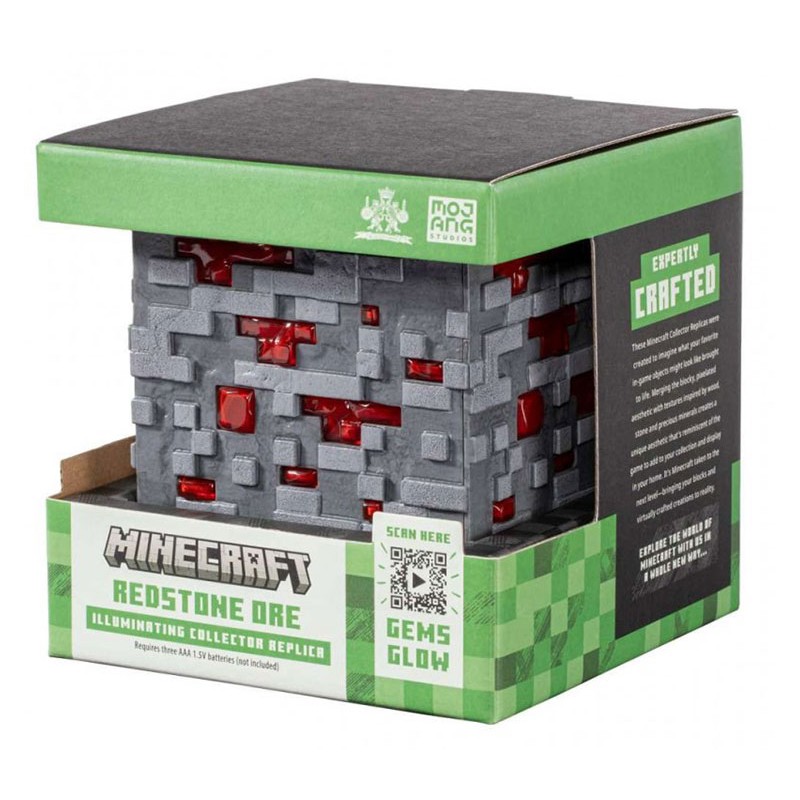 NOBLE COLLECTIONS MINECRAFT 3D LAMP REDSTONE ORE ILLUMINATING COLLECTOR REPLICA