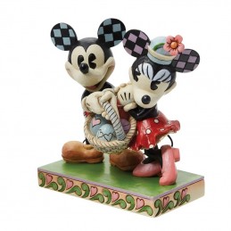 MICKEY E MINNIE CON CESTINO PASQUALE STATUA FIGURE ENESCO