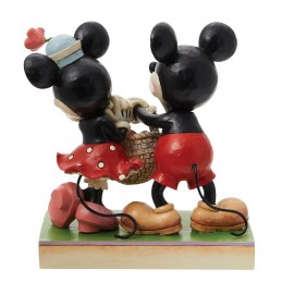 MICKEY E MINNIE CON CESTINO PASQUALE STATUA FIGURE ENESCO