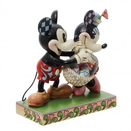 MICKEY E MINNIE CON CESTINO PASQUALE STATUA FIGURE ENESCO