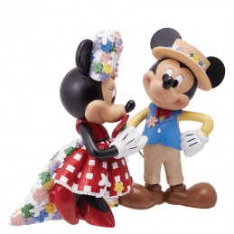 ENESCO MICKEY AND MINNIE MOUSE BOTANICAL STATUE FIGURE